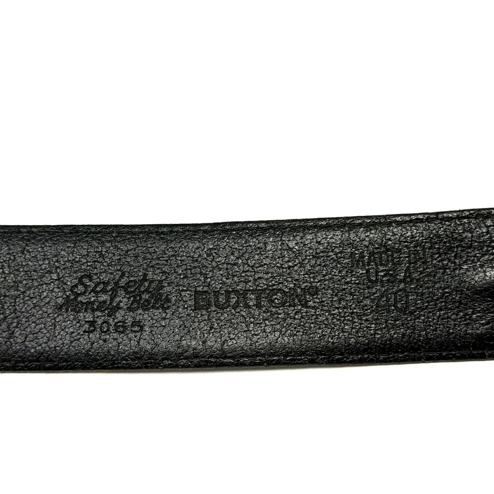 Buxton 3065 Safety Money Belt Vintage Leather Hidden Zipper Black Size 40 USA